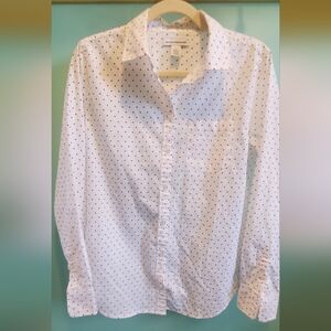 Crisp White Shirt with Tiny Black Dots